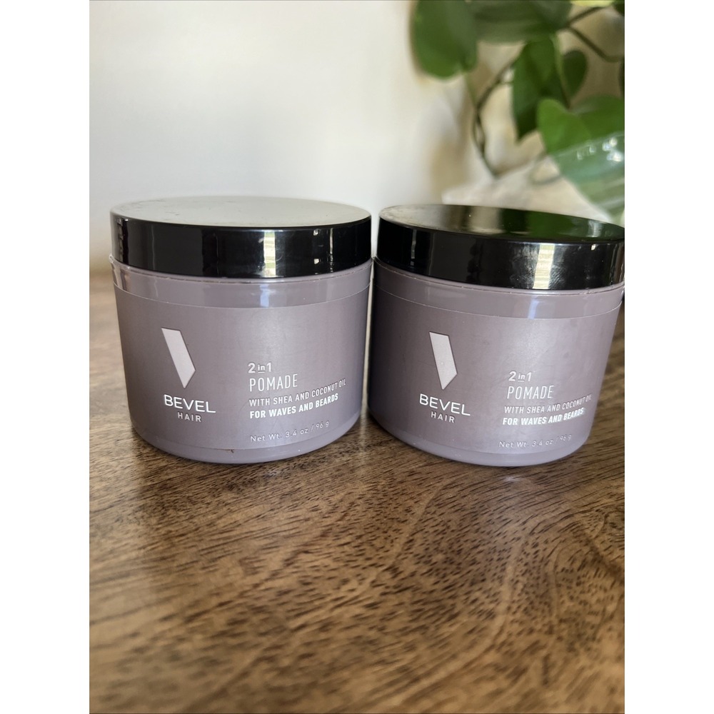 2 x Bevel Hair 2 in 1 Pomade W/ Shea & Coconut Oil For Waves & Beards 3.4 oz